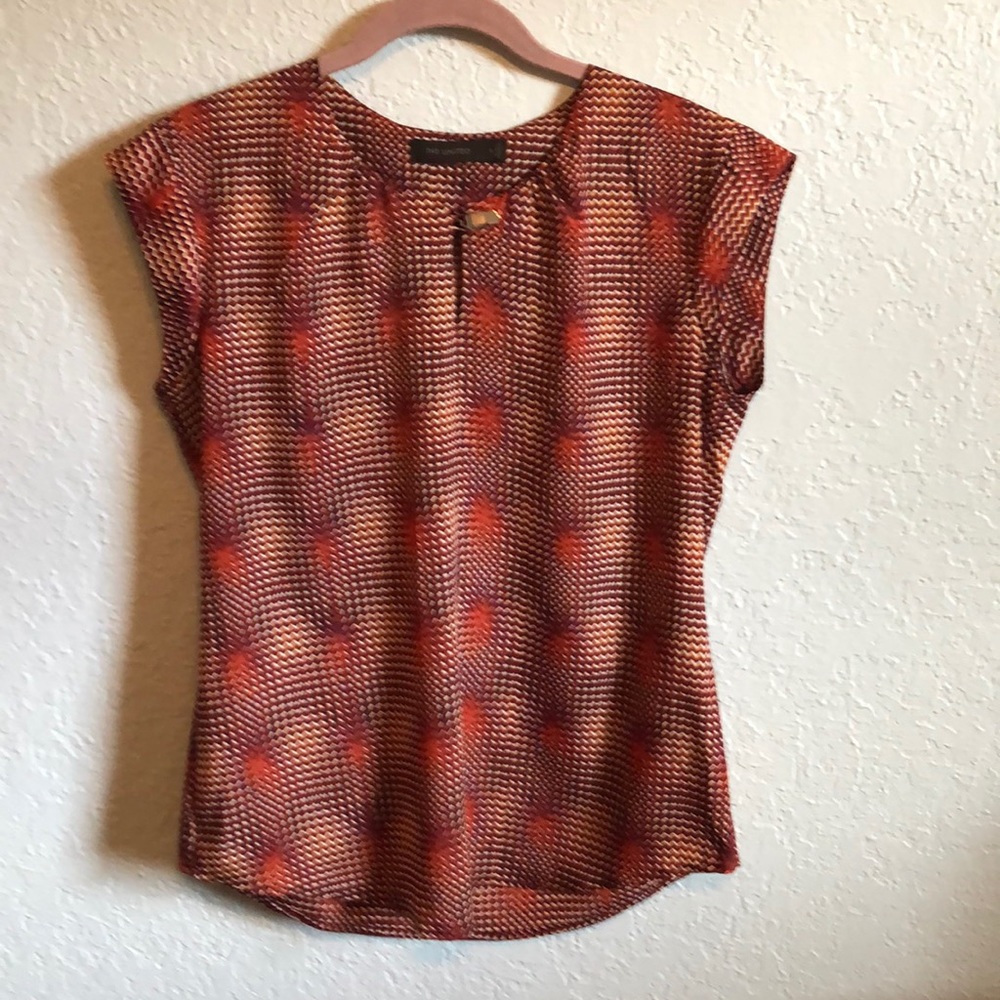 The Limited Orange and brown patterned shell